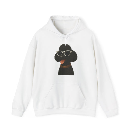 Black Poodle Wearing Sunglasses - Adult Hoodie