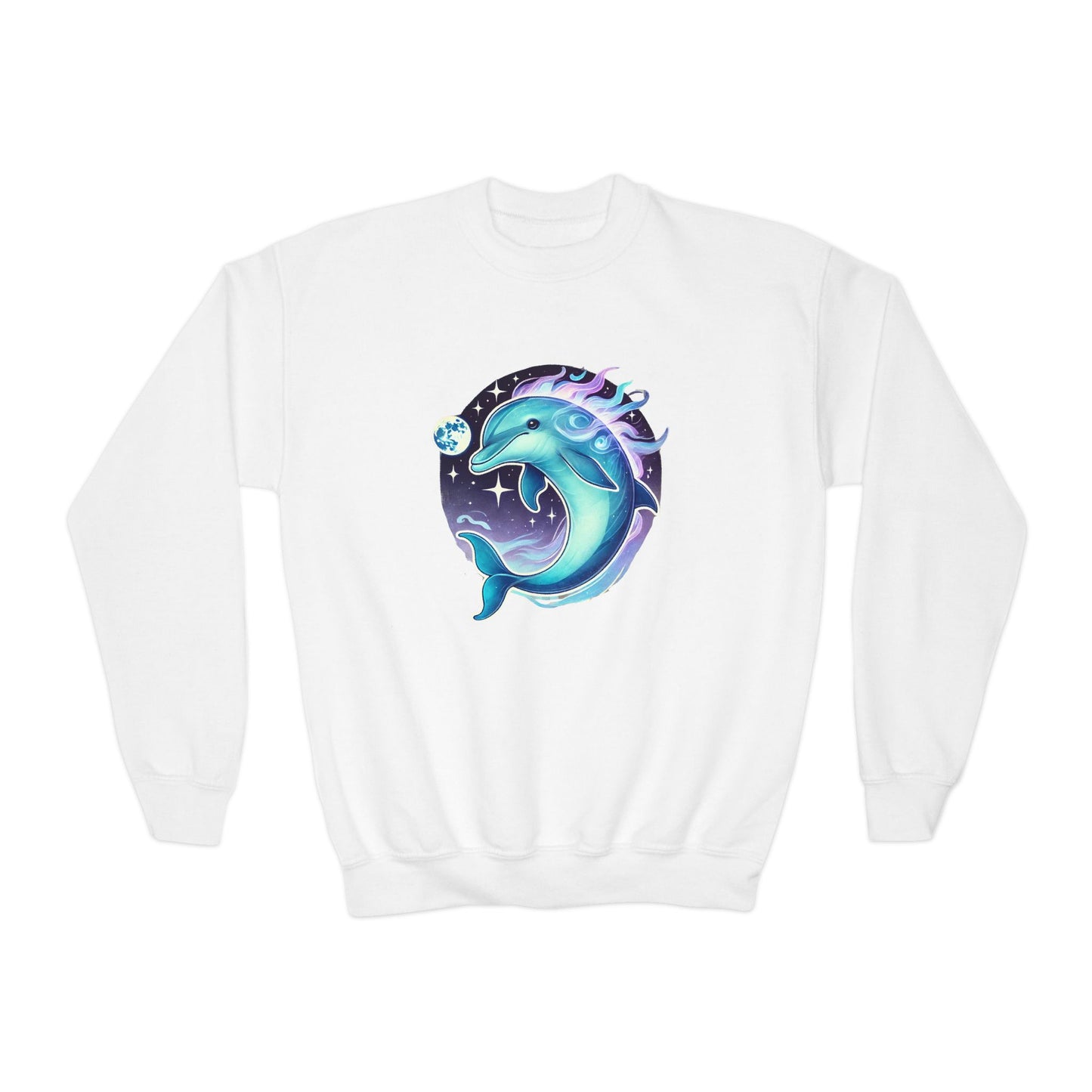 Luna The Dolphin Youth Crewneck Sweatshirt - Comfy and Cute Style for Kids