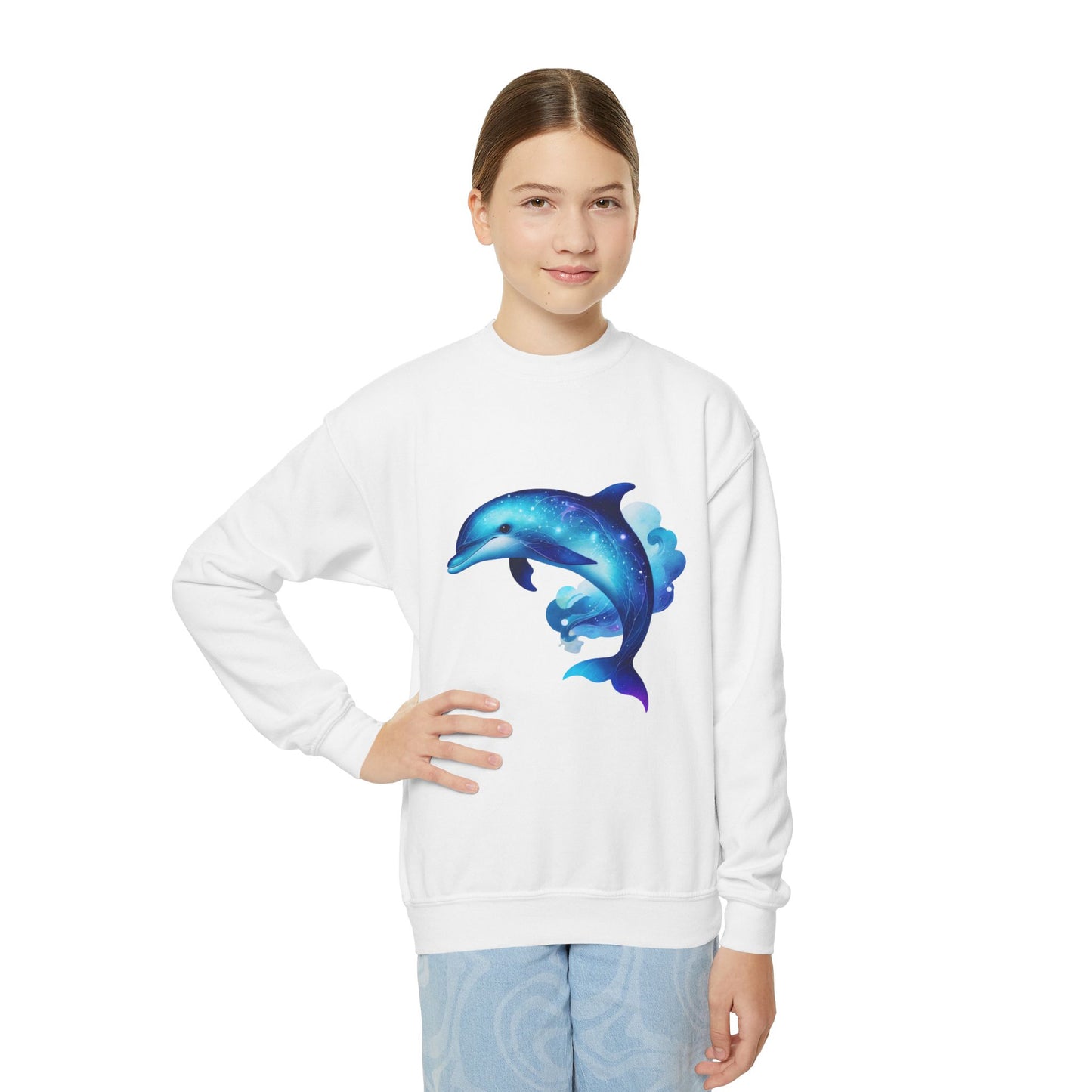 Neptune The Dolphin Youth Crewneck Sweatshirt - Comfy and Cute Style for Kids