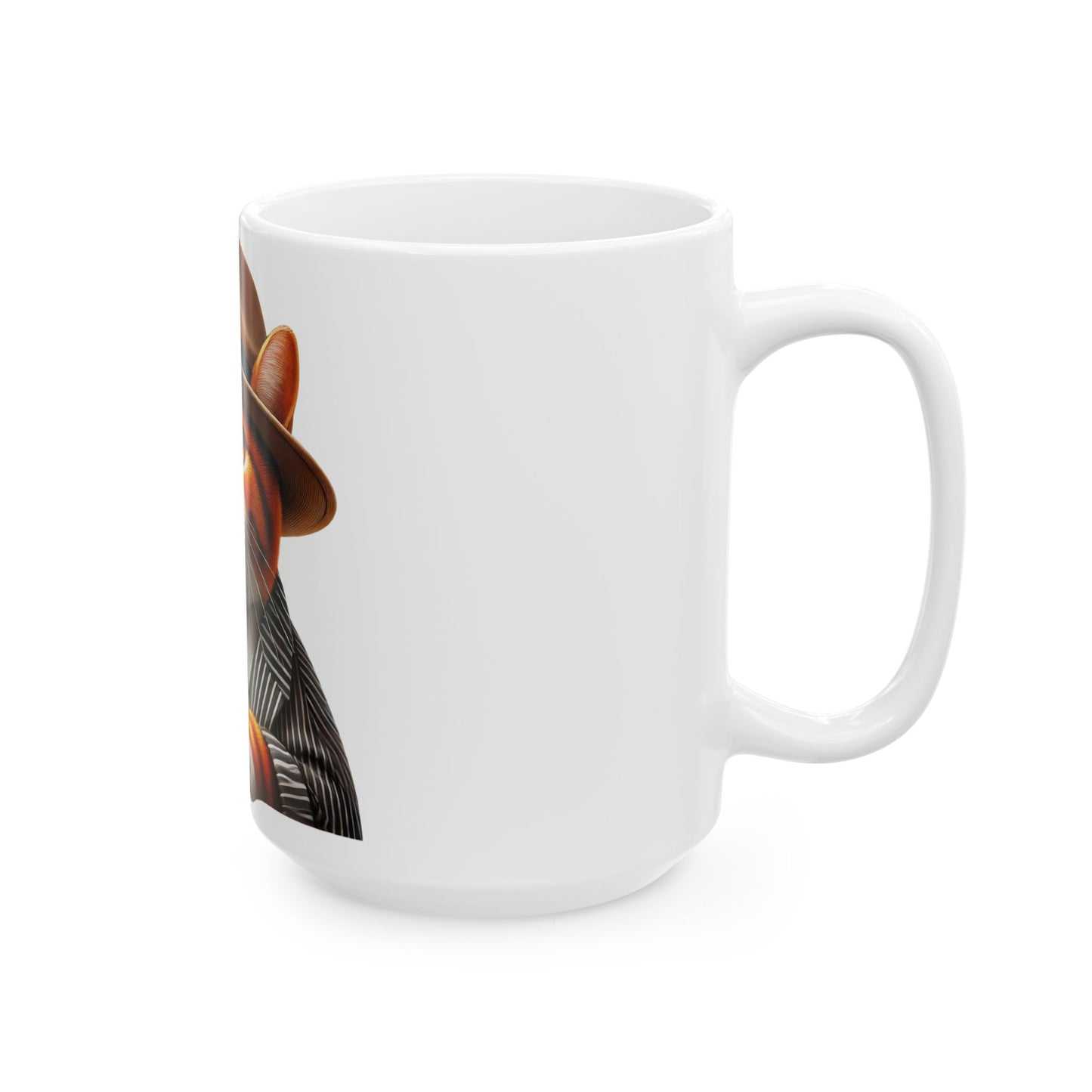 Tabby Cat Wearing a Fedora - Ceramic Mug
