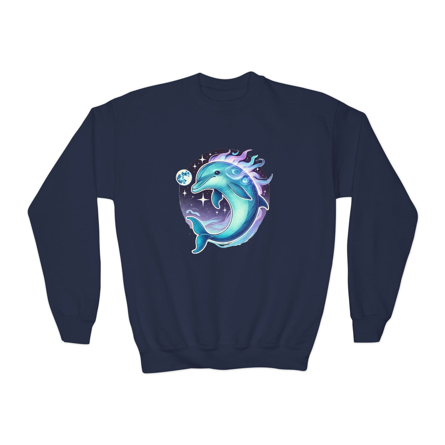 Luna The Dolphin Youth Crewneck Sweatshirt - Comfy and Cute Style for Kids