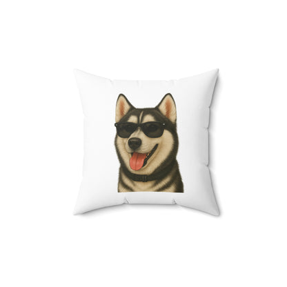 Siberian Husky Wearing Sunglasses - Throw Pillow