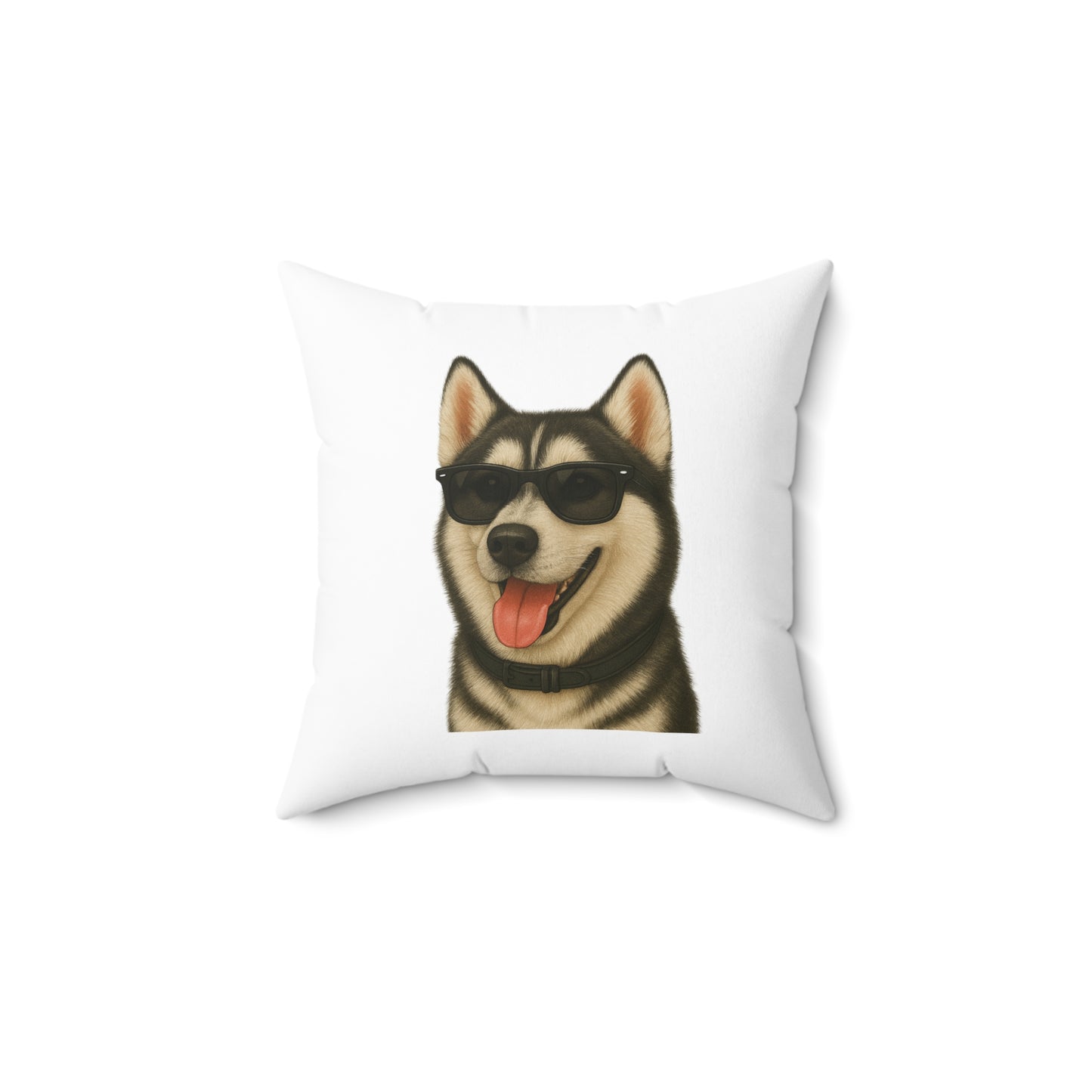 Siberian Husky Wearing Sunglasses - Throw Pillow