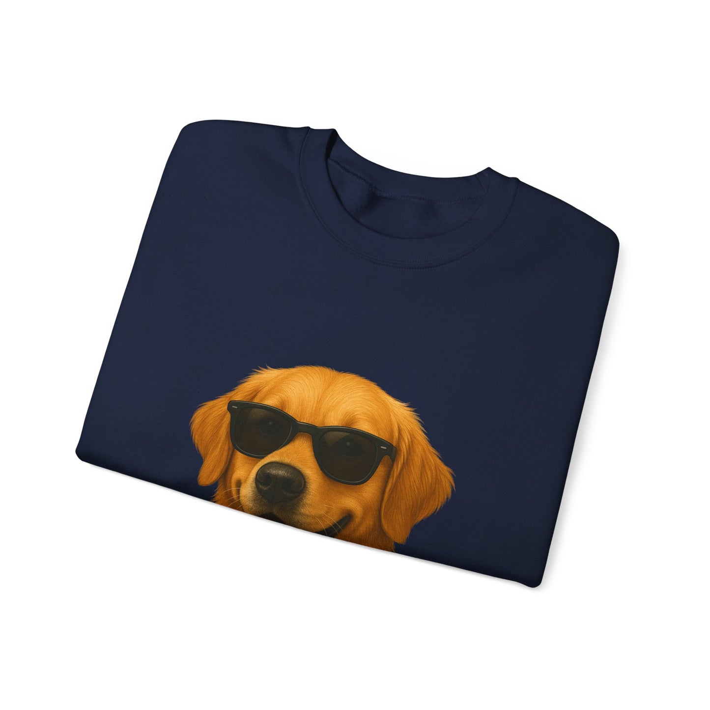 Golden Retriever Wearing Sunglasses - Adult Crewneck Sweatshirt