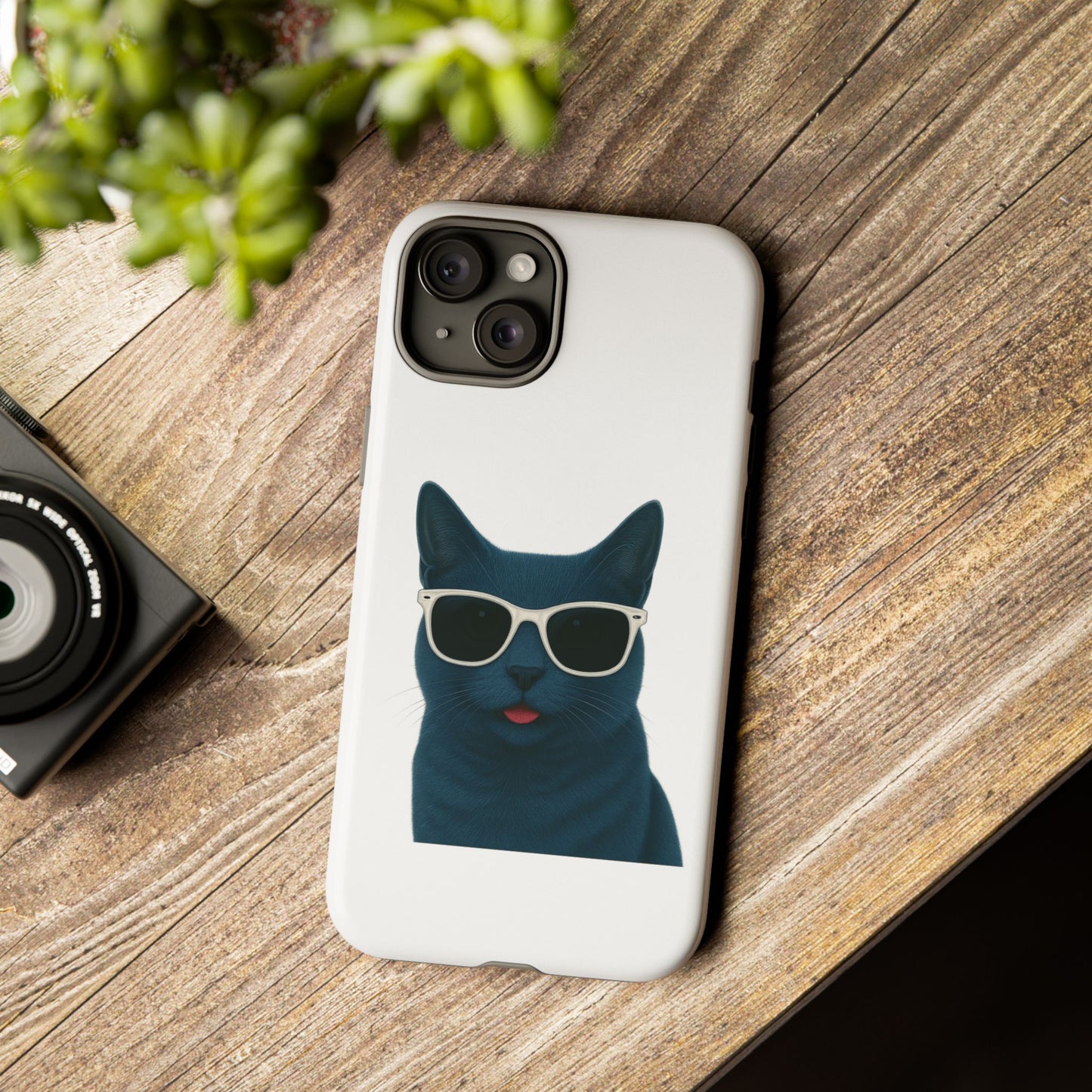 Russian Blue Cat Wearing Sunglasses - Tough Phone Case