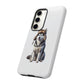 Husky Wearing a Fur Hunter Hat - Tough Phone Case