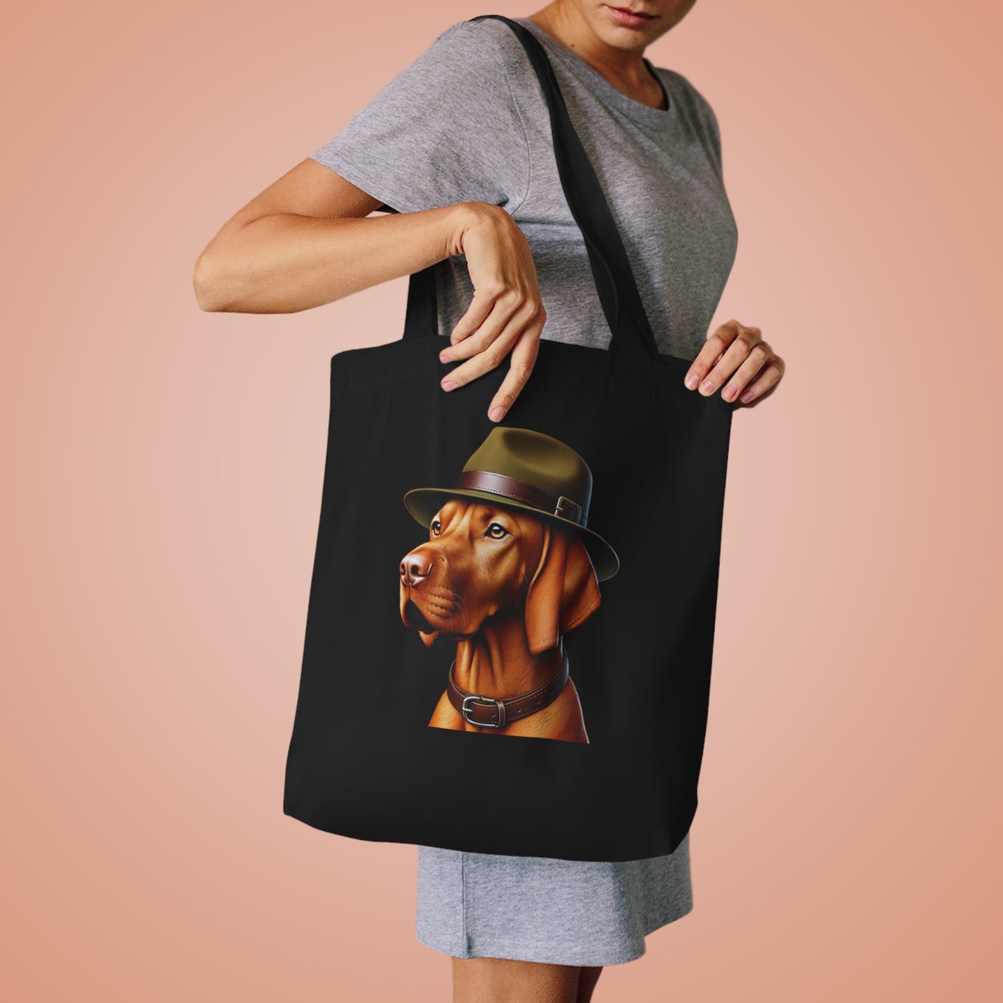 Vizsla Wearing a Campaign Hat - Cotton Tote Bag