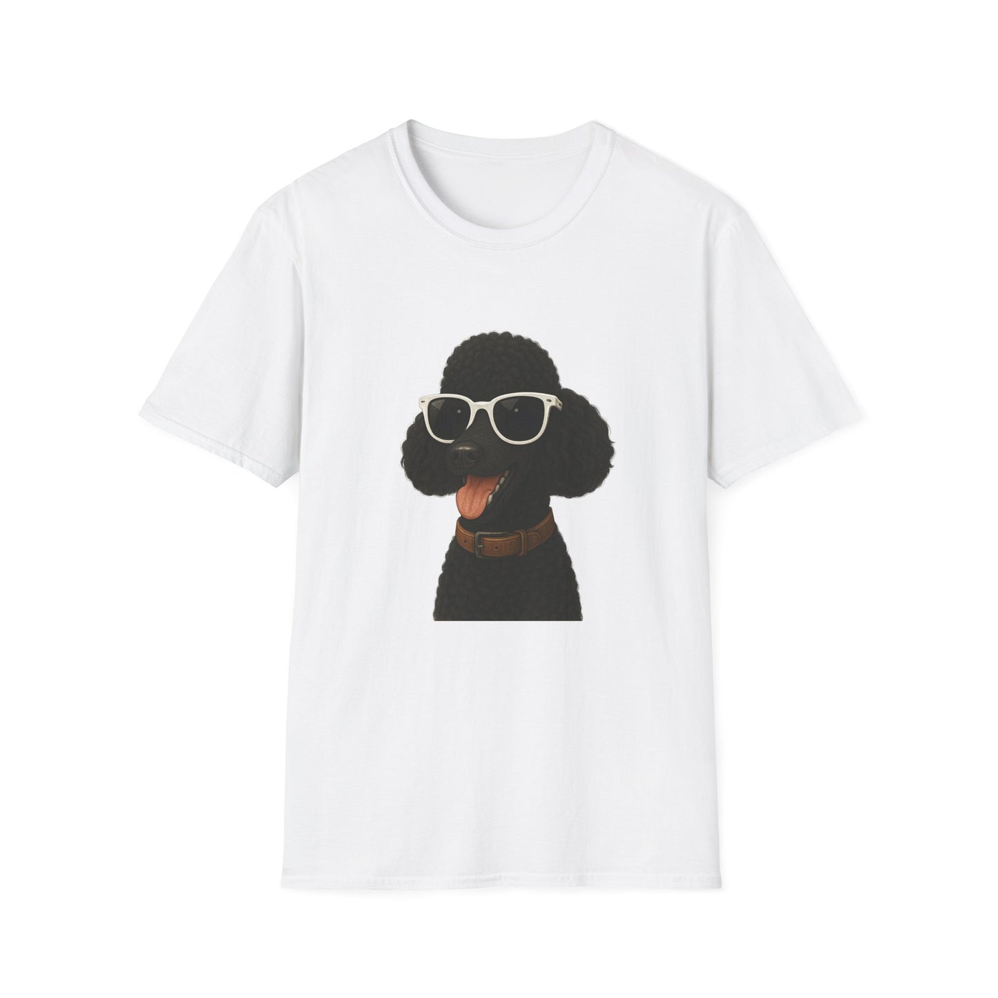 Black Poodle Wearing Sunglasses - Adult T-Shirt