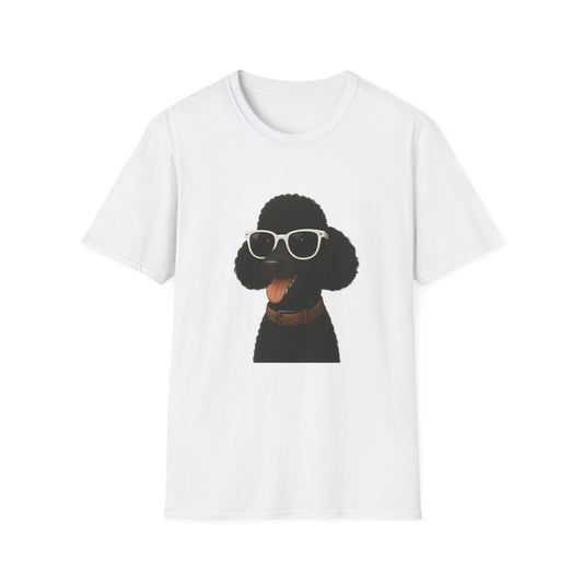 Black Poodle Wearing Sunglasses - Adult T-Shirt