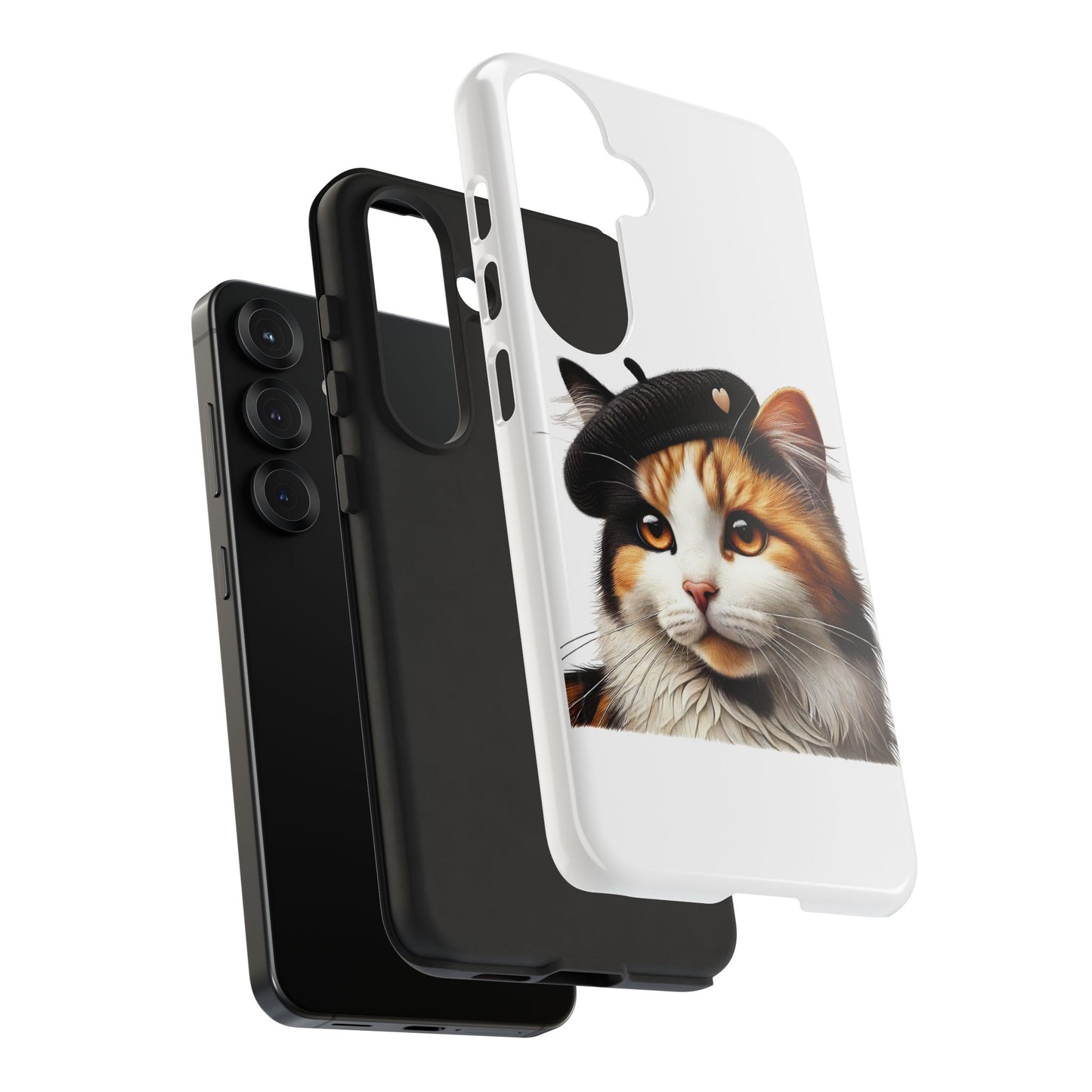 Calico Cat Wearing a Beret - Tough Phone Case