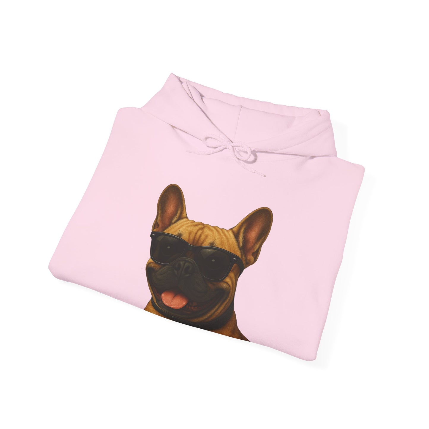 French Bulldog Wearing Sunglasses - Adult Hoodie