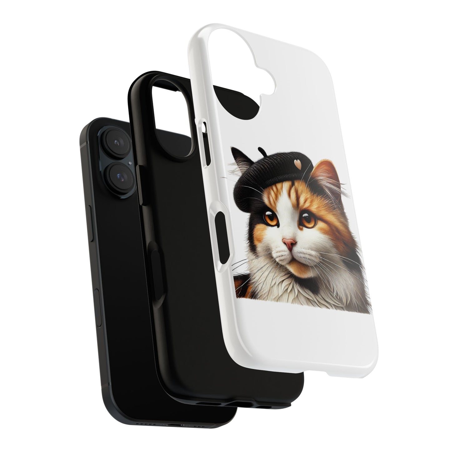 Calico Cat Wearing a Beret - Tough Phone Case