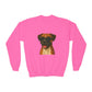 Boxer Dog Wearing Sunglasses - Youth Crewneck Sweatshirt