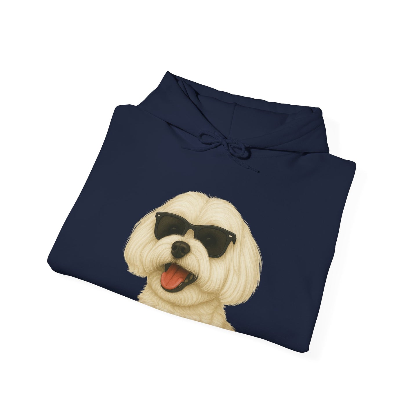 Maltese Wearing Sunglasses - Adult Hoodie