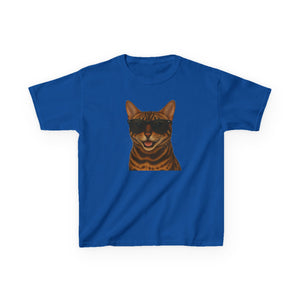 Bengal Cat Wearing Sunglasses Kids Tee