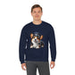 Cute Corgi Wearing A Train Conductors Hat- Adult Crewneck Sweatshirt - Too Cute Pets