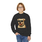 American Bulldog Portrait Youth Crewneck Sweatshirt with Sunglasses Design