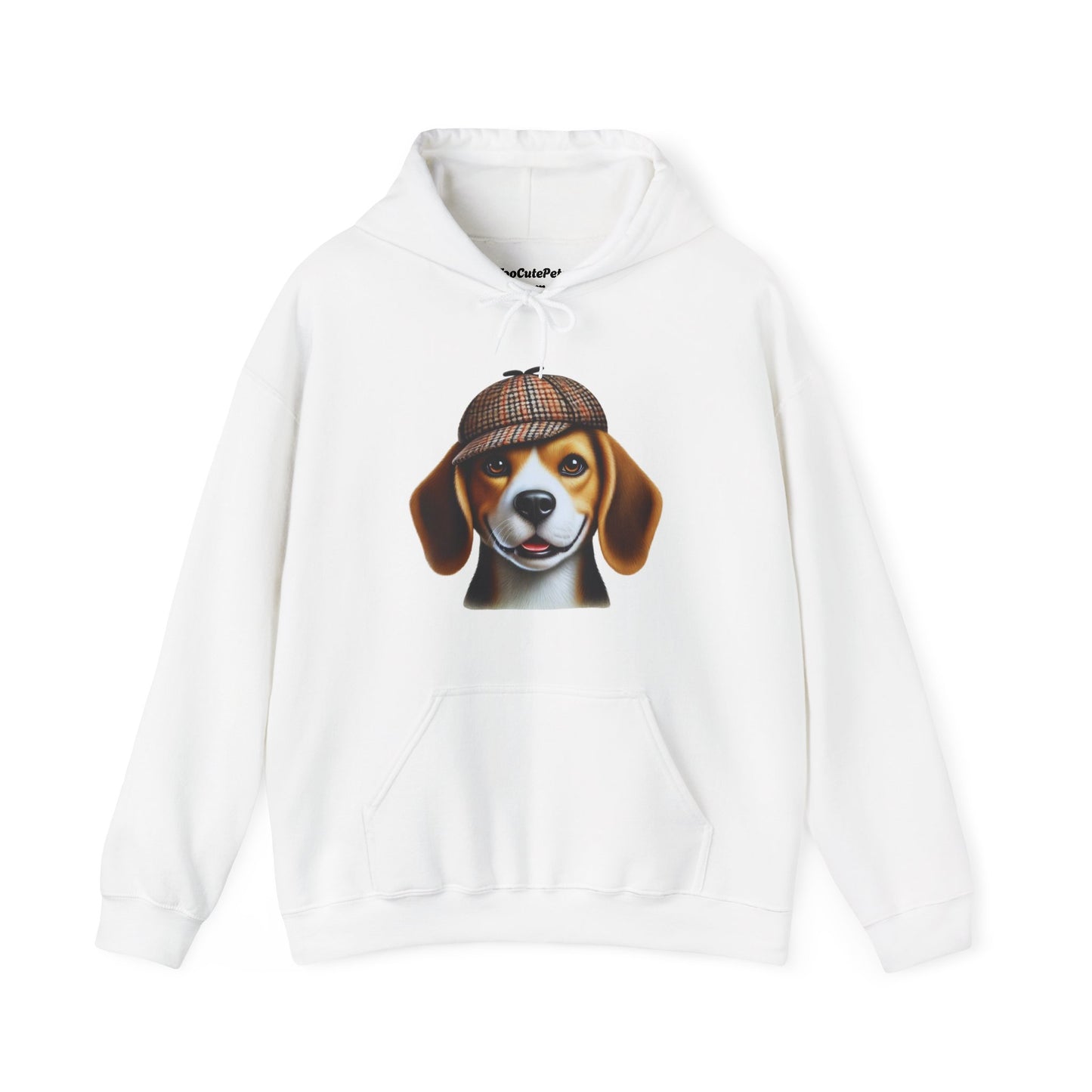 Smiling Beagle Wearing Deerstalker Hat - Adult Hoodie - Too Cute Pets