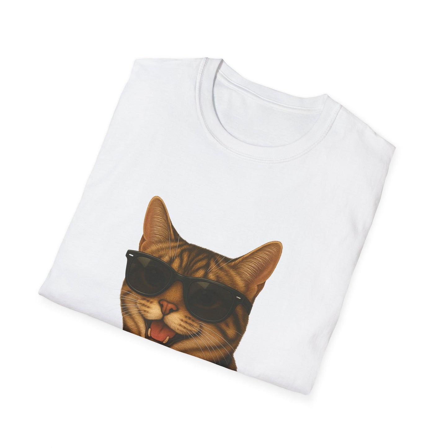 Tabby Cat Wearing Sunglasses - Adult T-Shirt