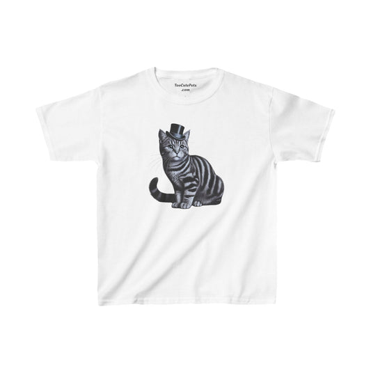 Tabby in Top Hat - Youth T-Shirt - Too Cute Pets