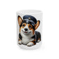Corgi Wearing a Conductor's Hat - Ceramic Mug