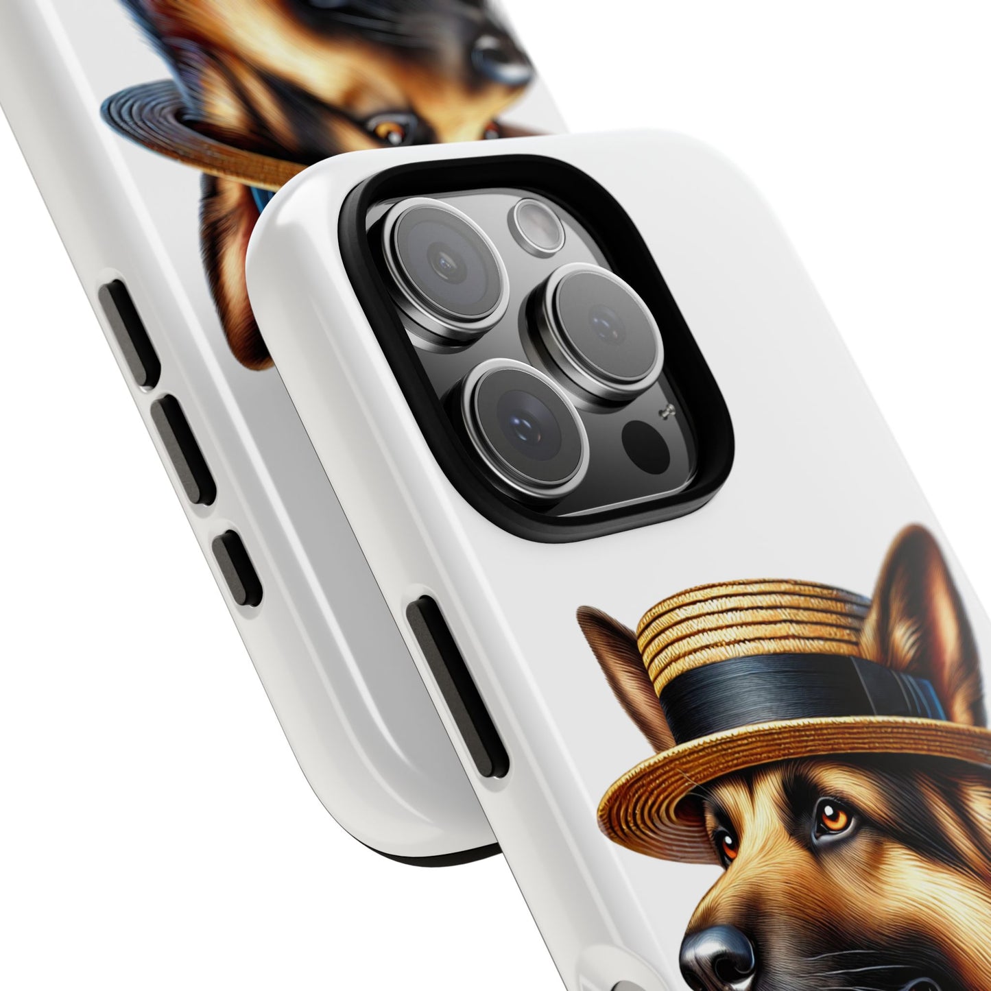 German Shepherd Wearing a Boater Hat - Tough Phone Case