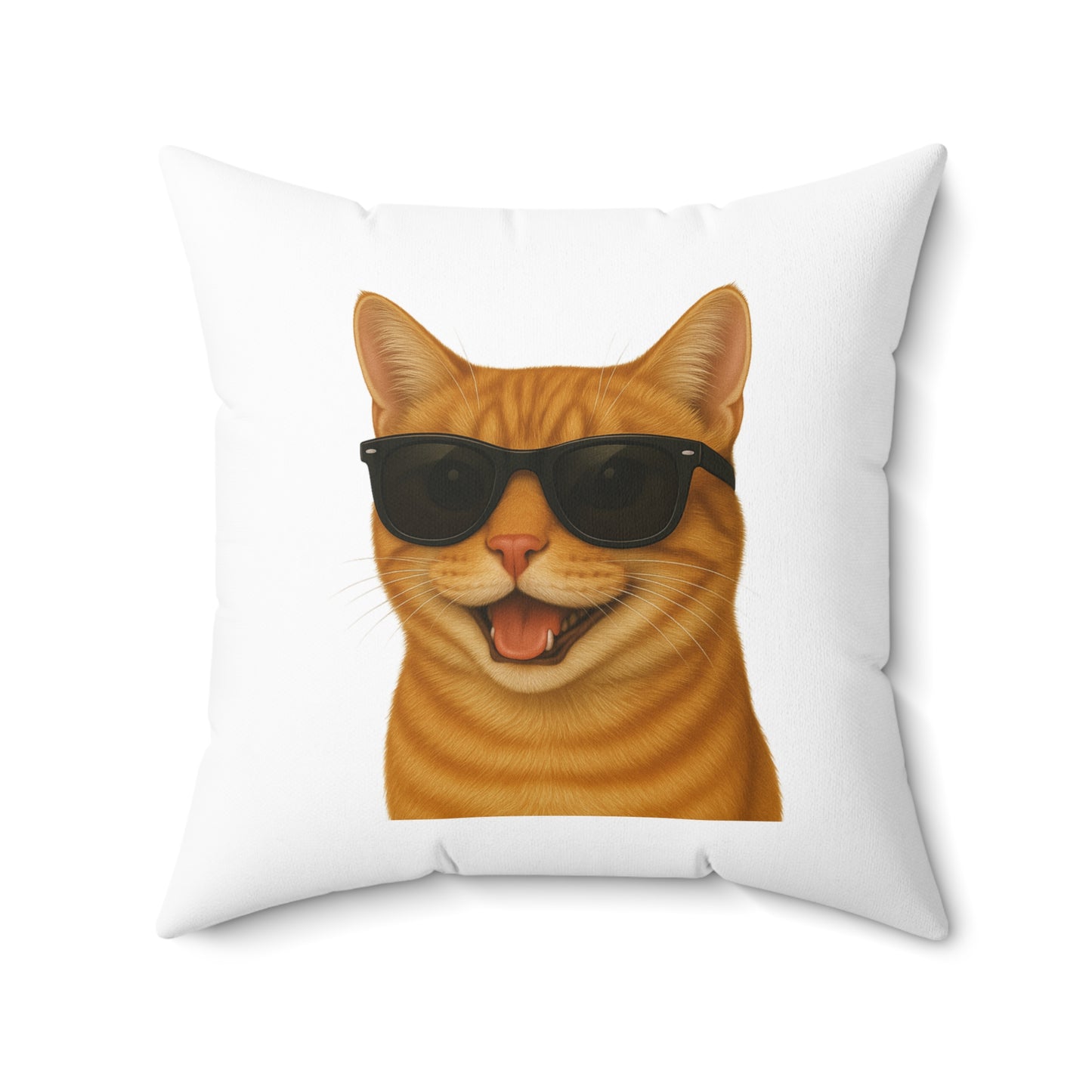 Orange Tabby Cat Wearing Sunglasses - Throw Pillow