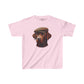 Brown Labrador in Tweed Flat Cap Youth T-shit - Too Cute Pets
