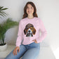 Smiling Beagle Wearing Deerstalker Hat - Adult Crewneck Sweatshirt - Too Cute Pets