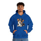 Cute Corgi Wearing A Train Conductors Hat - Adult Hoodie - Too Cute Pets