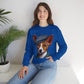 Cute Basenji Pup Wearing Tweed Flat Cap- Adult Crewneck Sweatshirt - Too Cute Pets