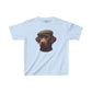 Brown Labrador in Tweed Flat Cap Youth T-shit - Too Cute Pets