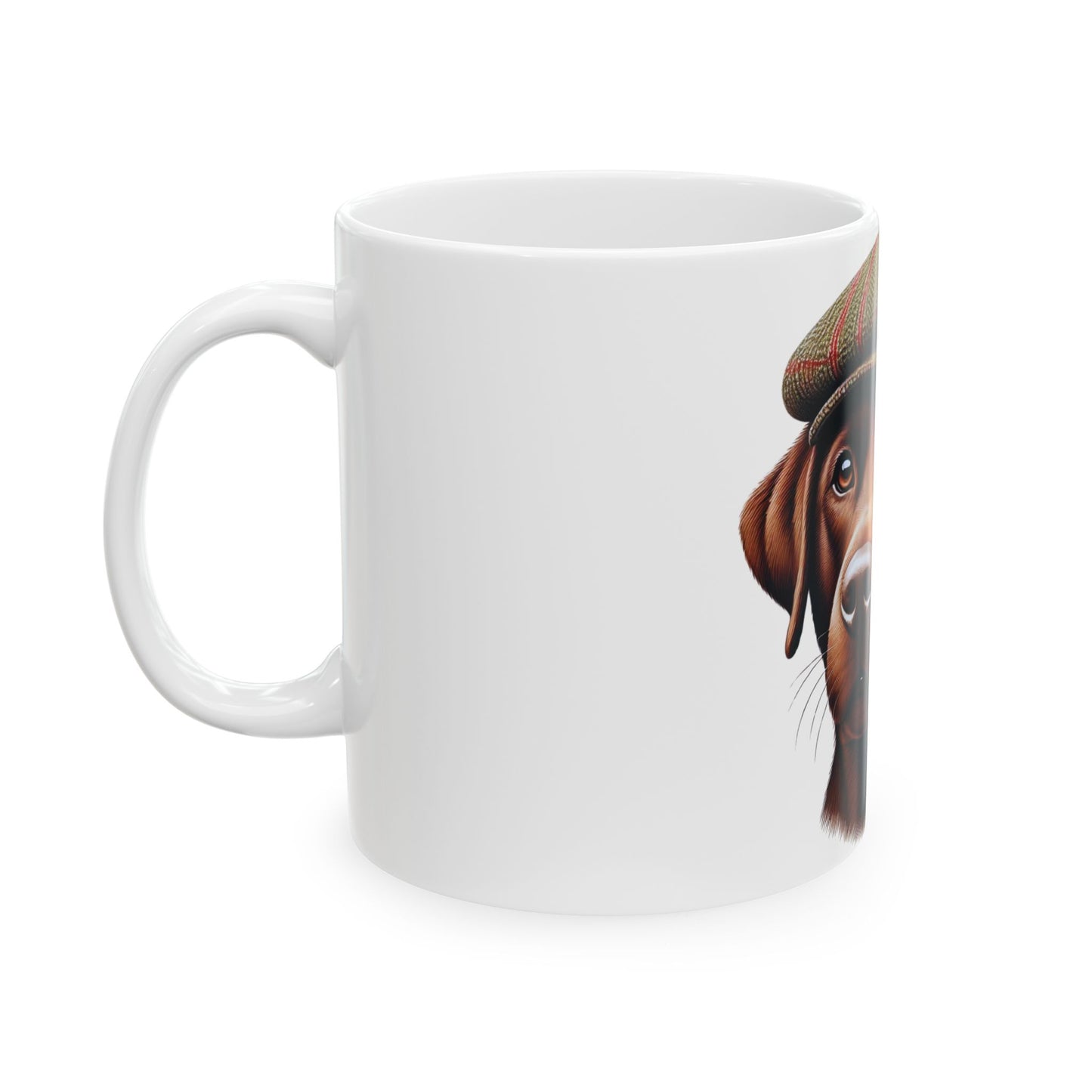 Labrador Wearing a Tweed Flat Cap - Ceramic Mug