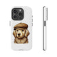 Golden Retriever Wearing a Newsboy Cap - Tough Phone Case