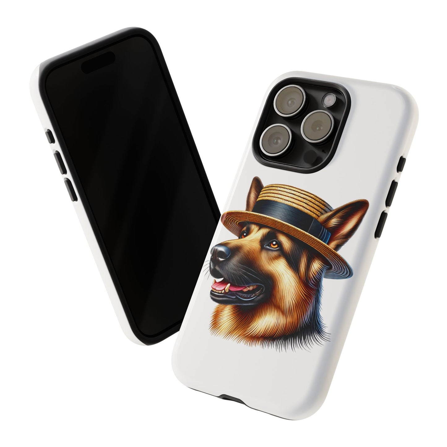 German Shepherd Wearing a Boater Hat - Tough Phone Case