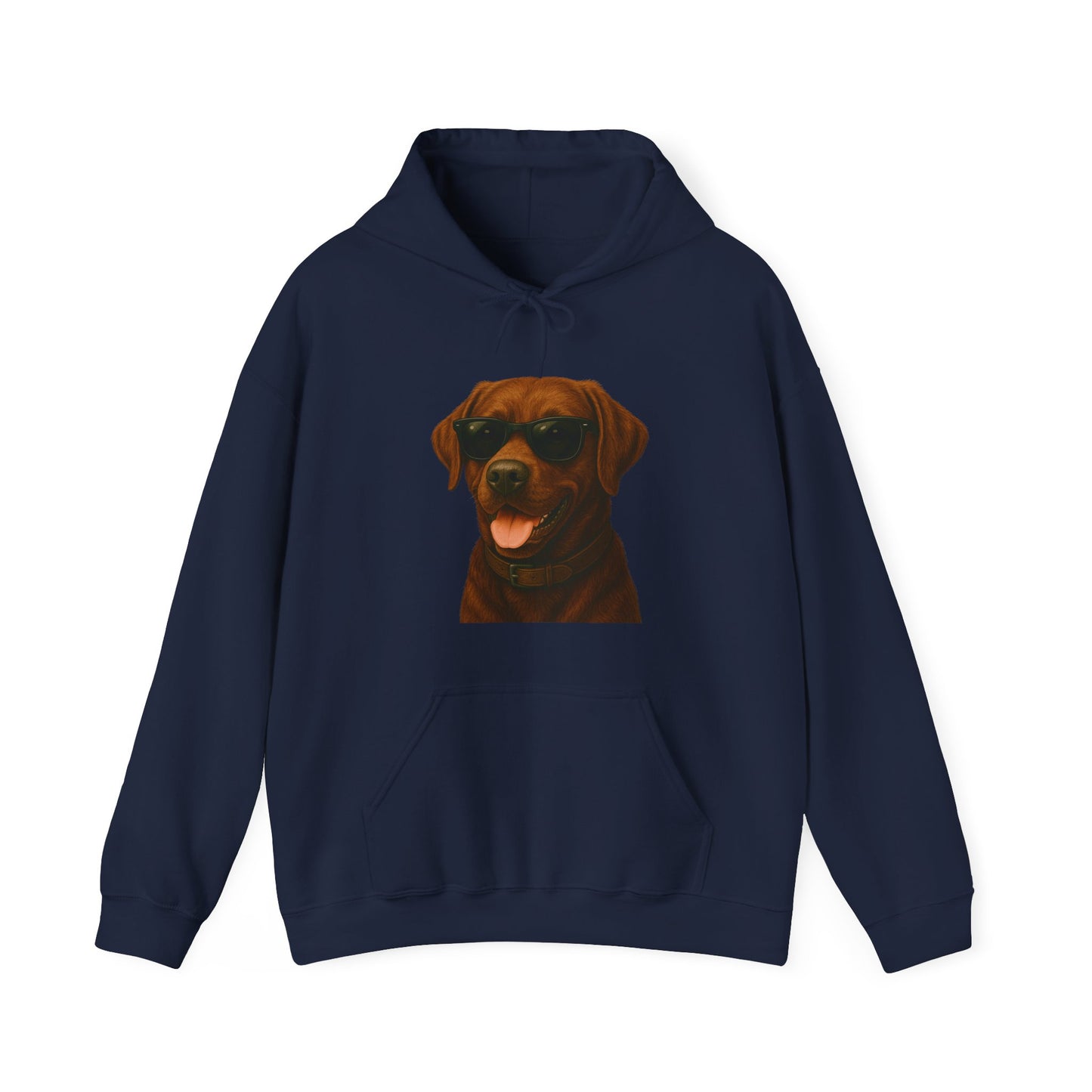 Brown Labrador Retriever Wearing Sunglasses - Adult Hoodie