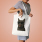Gray Cat Wearing Sunglasses Cotton Tote Bag