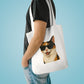 Calico Shorthair Cat Wearing Sunglasses Cotton Tote Bag