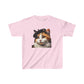 Calico Cat Wearing  a Heart Beret Youth T-Shirt - Too Cute Pets