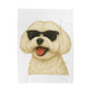 Maltese Wearing Sunglasses - Sherpa Blanket