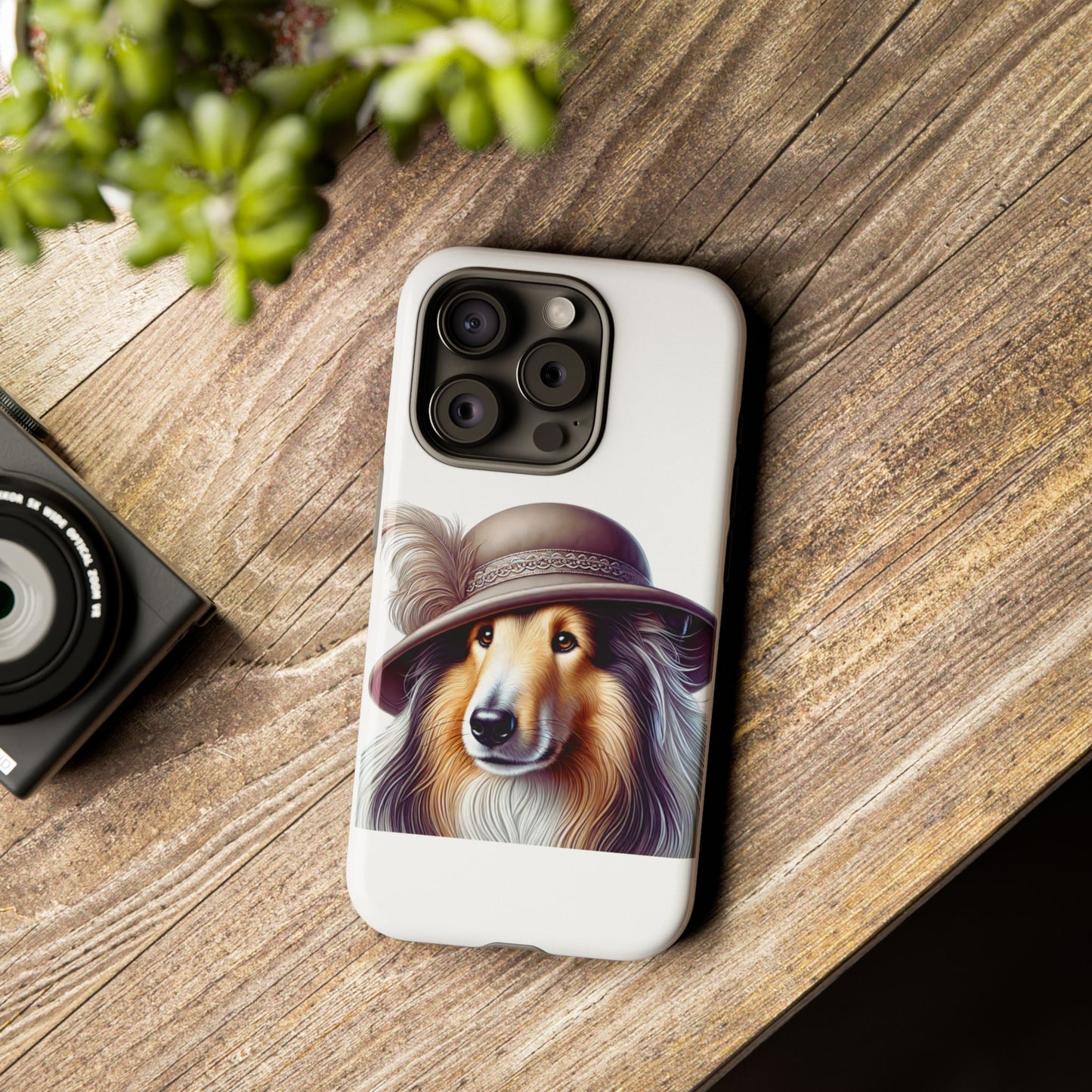 Collie Wearing a Cloche Hat - Tough Phone Case