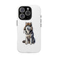 Husky Wearing a Fur Hunter Hat - Tough Phone Case