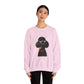 Black Poodle Wearing Sunglasses - Adult Crewneck Sweatshirt