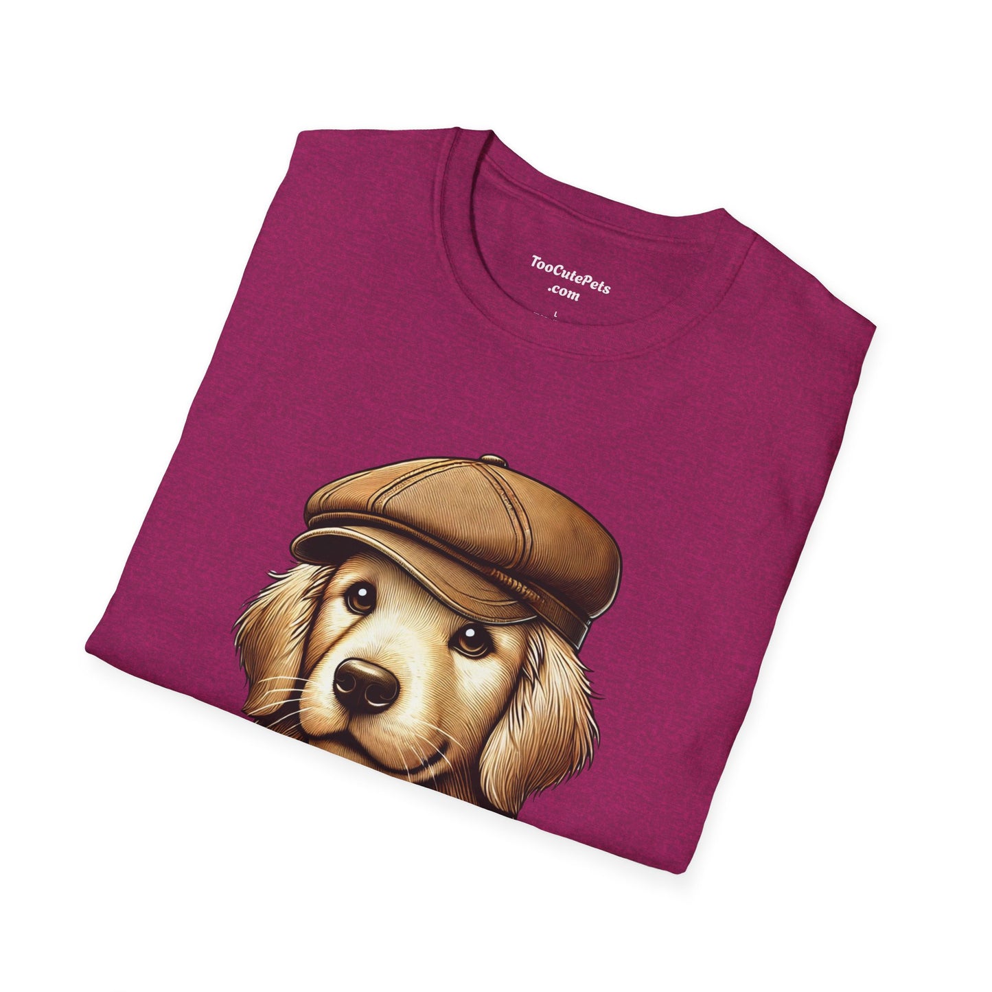 Golden Retriever Wearing Newsboy Cap - Adult Hoodie - Too Cute Pets