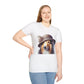 Collie Wearing Cloche Hat - Adult T-Shirt - Too Cute Pets