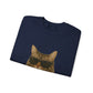 Siberian Cat Wearing Sunglasses - Adult Crewneck Sweatshirt