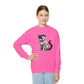 Black and White Cat Wearing A Beret - Youth Crewneck Sweatshirt - Too Cute Pets