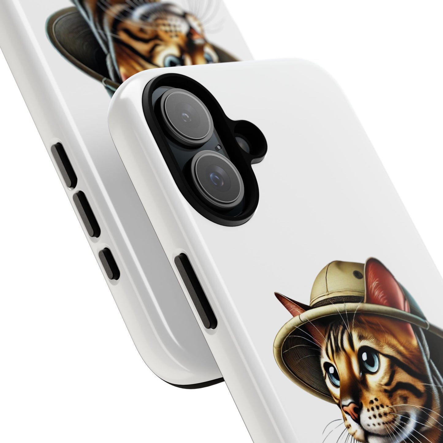 Bengal Cat Wearing a Safari Hat - Tough Phone Case