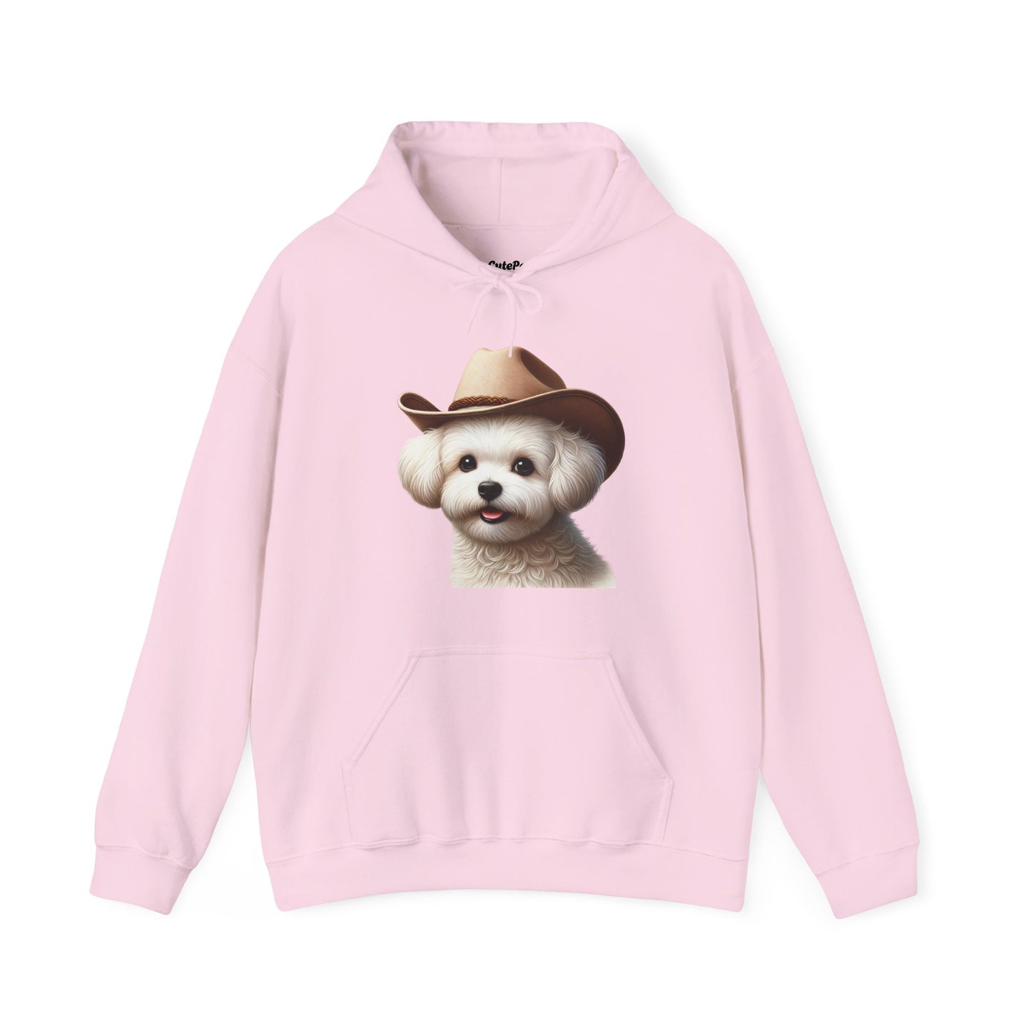 Cute Maltese Wearing A Cowgirl Hat - Adult Hoodie - Too Cute Pets