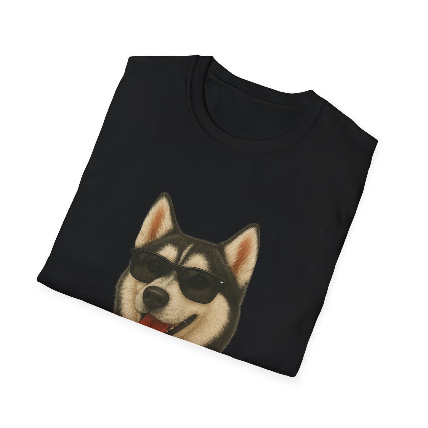 Siberian Husky Wearing Sunglasses - Adult T-Shirt